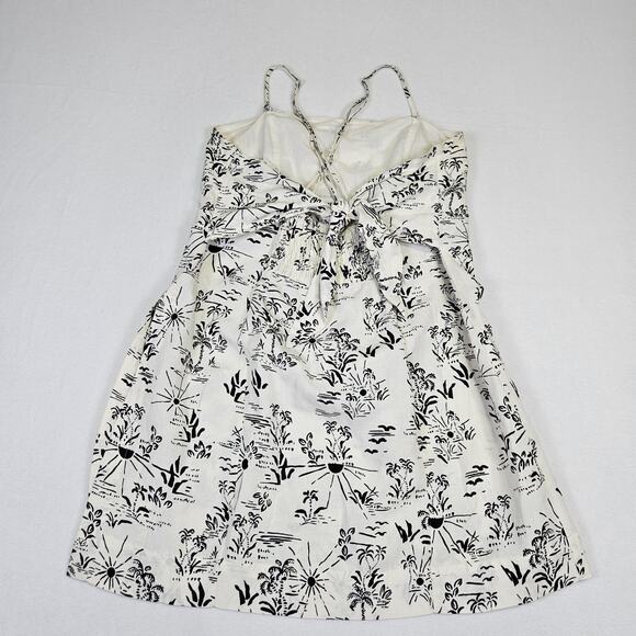 Free People Linen Blend Tunic Top This is Love Smocked Bow Strapless Tropical L - Picture 12 of 16